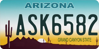 AZ license plate ASK6582