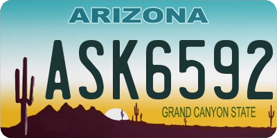 AZ license plate ASK6592