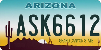 AZ license plate ASK6612