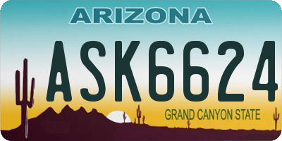 AZ license plate ASK6624