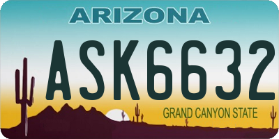 AZ license plate ASK6632