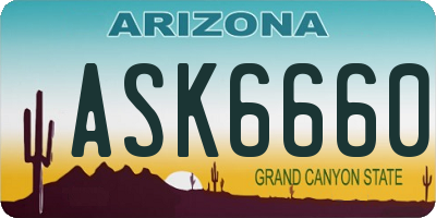 AZ license plate ASK6660