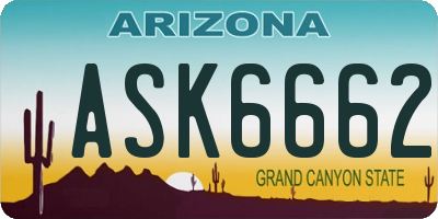 AZ license plate ASK6662