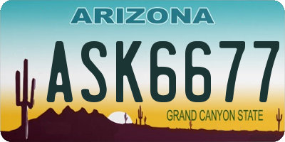 AZ license plate ASK6677