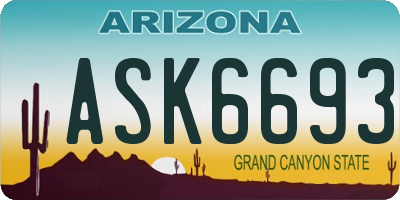 AZ license plate ASK6693