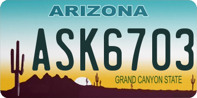 AZ license plate ASK6703