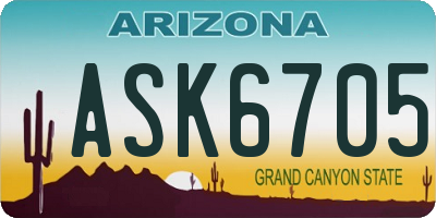 AZ license plate ASK6705