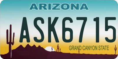 AZ license plate ASK6715