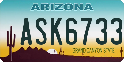 AZ license plate ASK6733