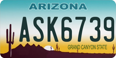 AZ license plate ASK6739