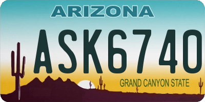 AZ license plate ASK6740