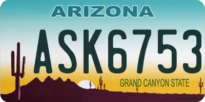 AZ license plate ASK6753