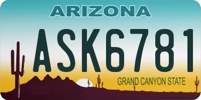 AZ license plate ASK6781