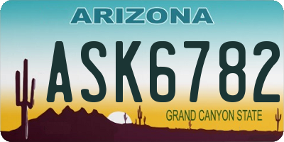 AZ license plate ASK6782