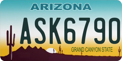 AZ license plate ASK6790