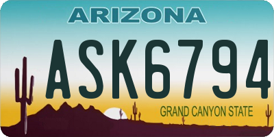 AZ license plate ASK6794