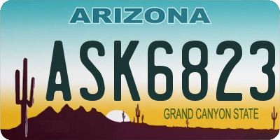 AZ license plate ASK6823