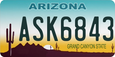 AZ license plate ASK6843