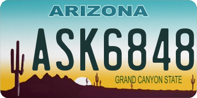AZ license plate ASK6848