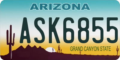 AZ license plate ASK6855