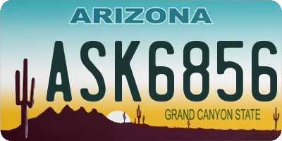 AZ license plate ASK6856