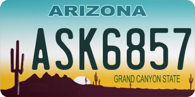 AZ license plate ASK6857