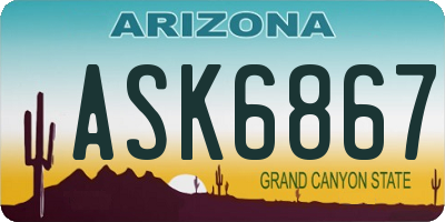 AZ license plate ASK6867