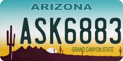 AZ license plate ASK6883