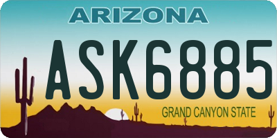 AZ license plate ASK6885