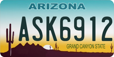 AZ license plate ASK6912