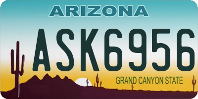 AZ license plate ASK6956