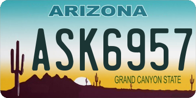 AZ license plate ASK6957