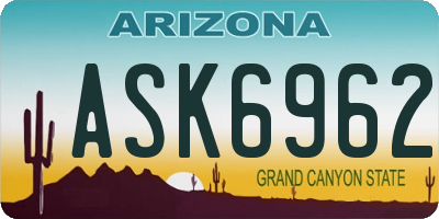 AZ license plate ASK6962