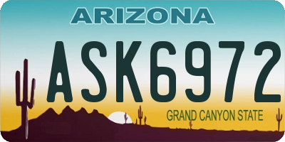 AZ license plate ASK6972