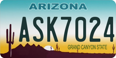 AZ license plate ASK7024