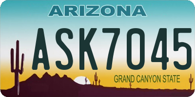 AZ license plate ASK7045