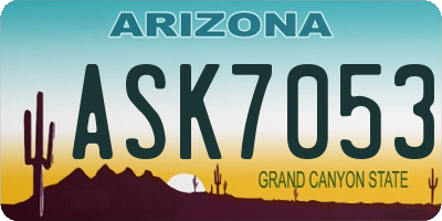 AZ license plate ASK7053