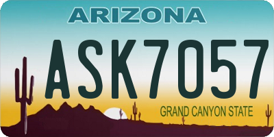 AZ license plate ASK7057