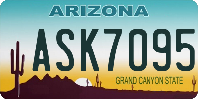 AZ license plate ASK7095