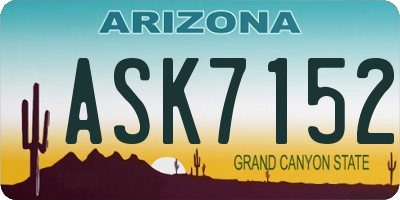 AZ license plate ASK7152