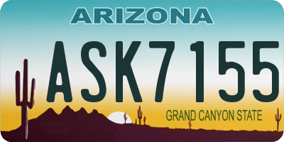 AZ license plate ASK7155