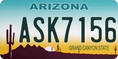 AZ license plate ASK7156