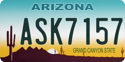 AZ license plate ASK7157