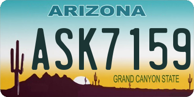 AZ license plate ASK7159