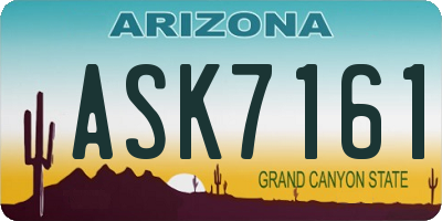 AZ license plate ASK7161