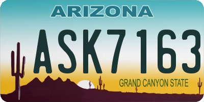 AZ license plate ASK7163