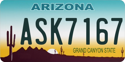 AZ license plate ASK7167