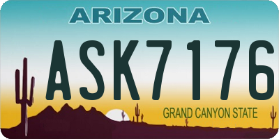AZ license plate ASK7176
