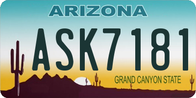 AZ license plate ASK7181