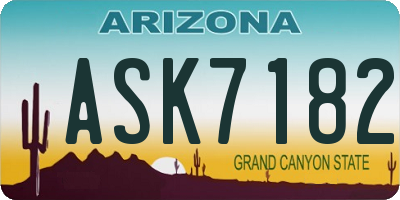 AZ license plate ASK7182